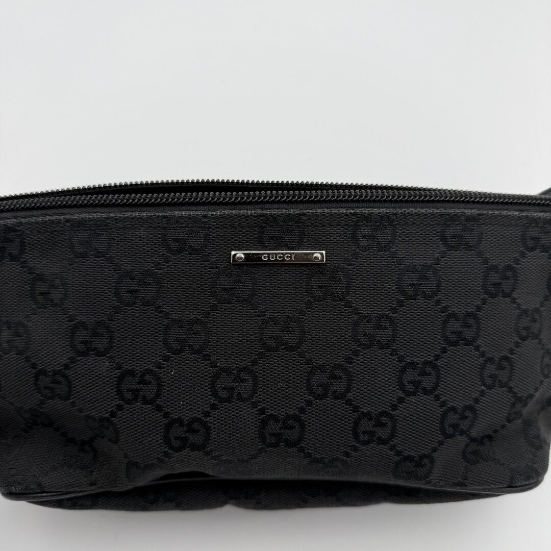 Gucci GG Monogram Black Boat Pochette Handbag