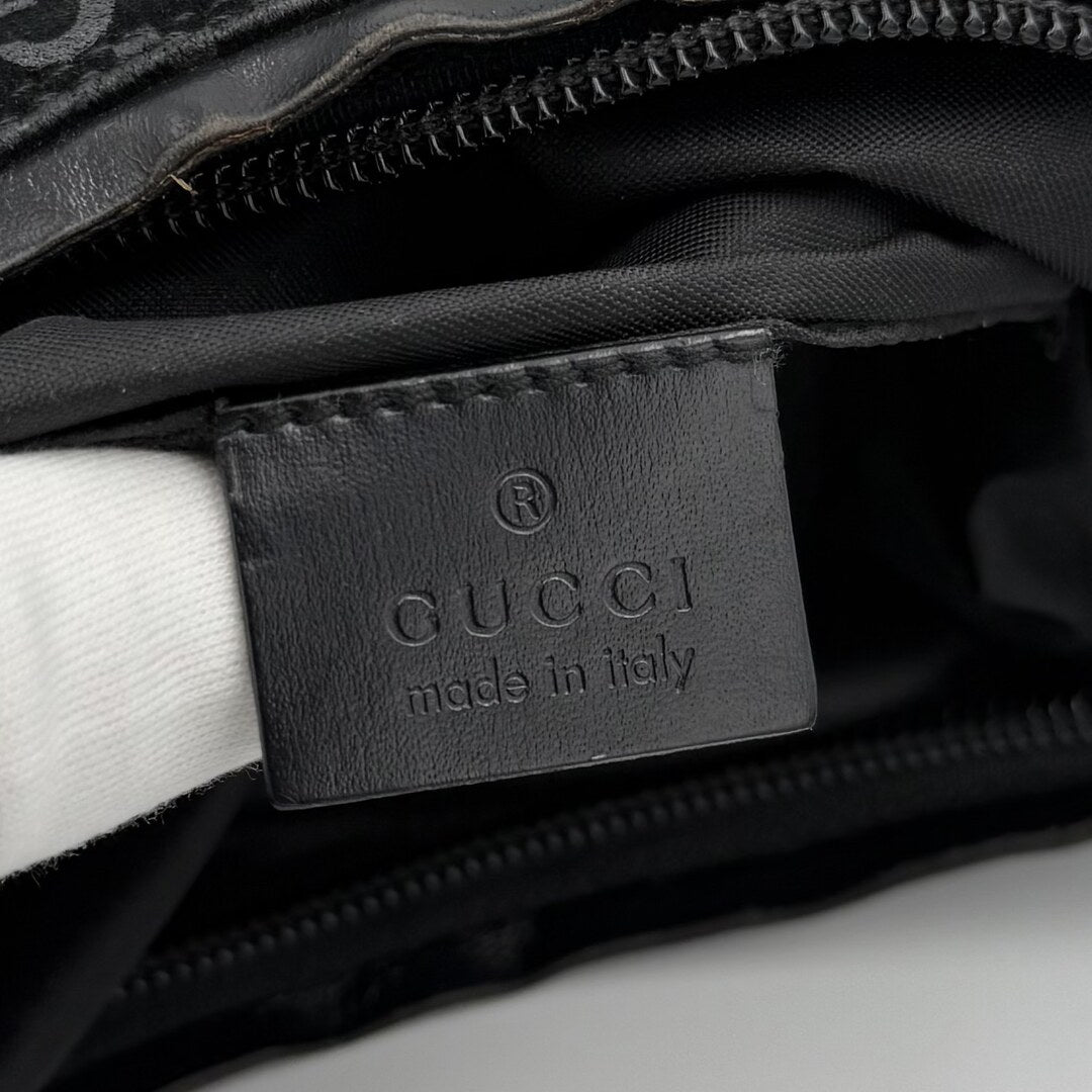 Gucci GG Monogram Suede Navy Shoulder Bag