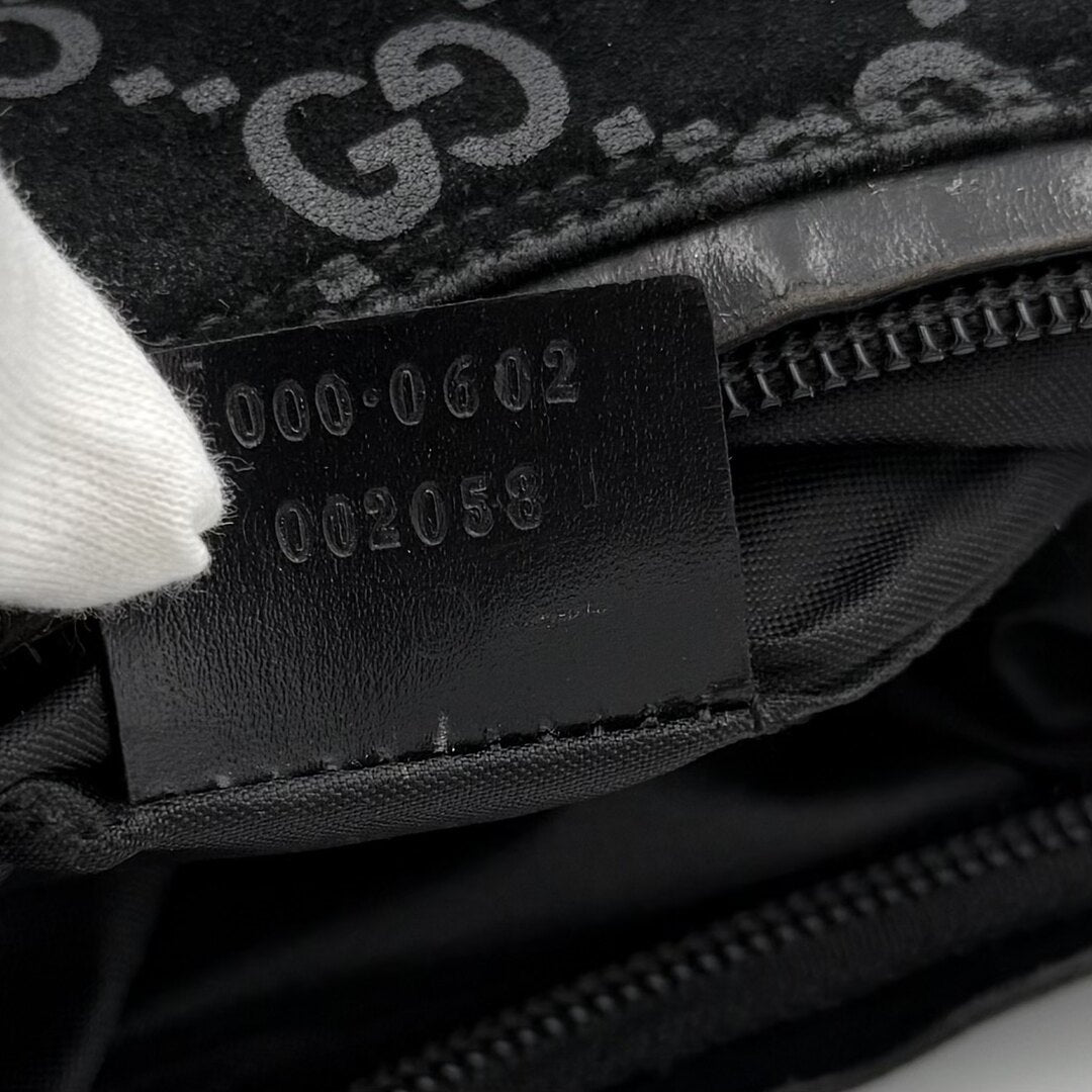 Gucci GG Monogram Suede Navy Shoulder Bag
