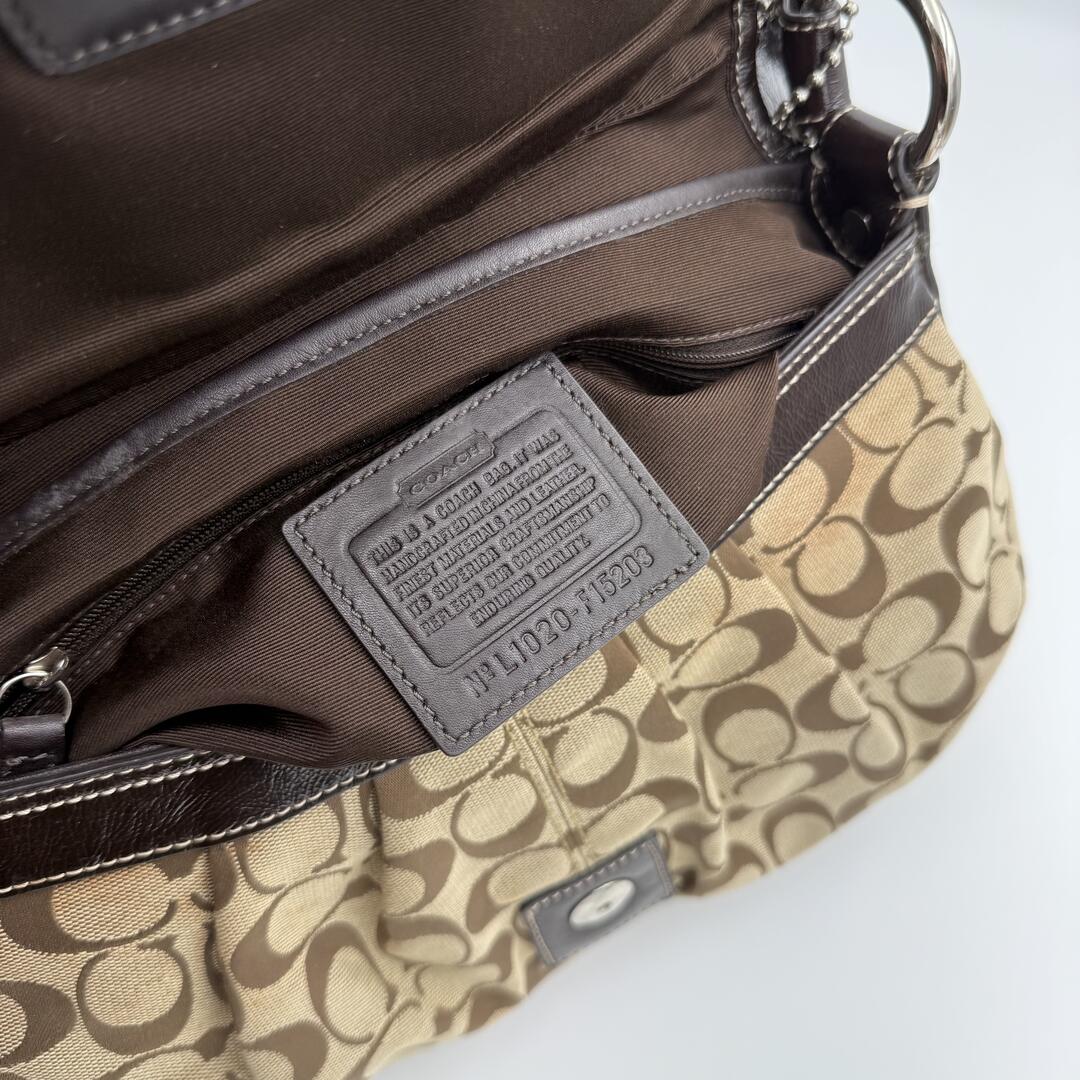 Coach Signature Hobo Brown Shoulder Bag