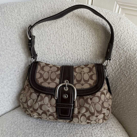 Coach Signature Hobo Brown Shoulder Bag