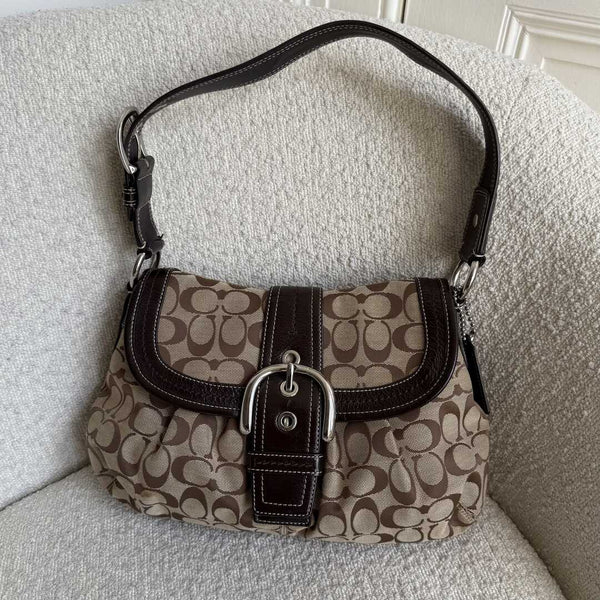 Coach Signature Hobo Brown Shoulder Bag