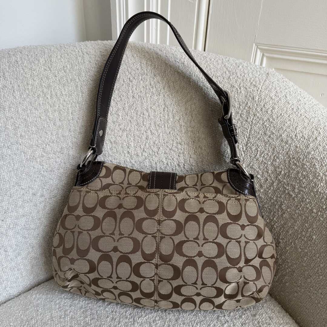 Coach Signature Hobo Brown Shoulder Bag