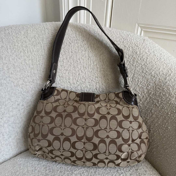 Coach Signature Hobo Brown Shoulder Bag