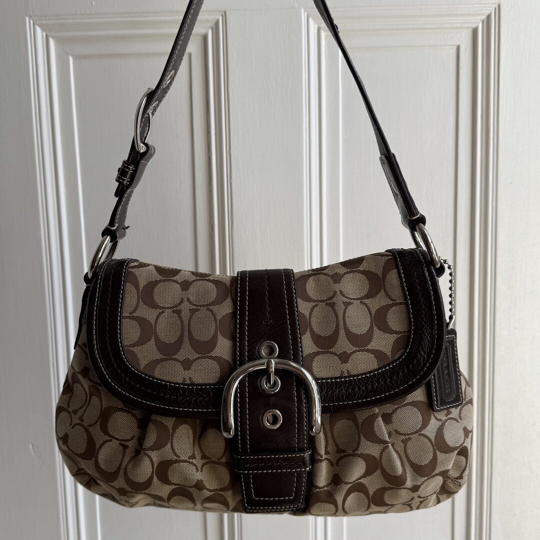 Coach Signature Hobo Brown Shoulder Bag