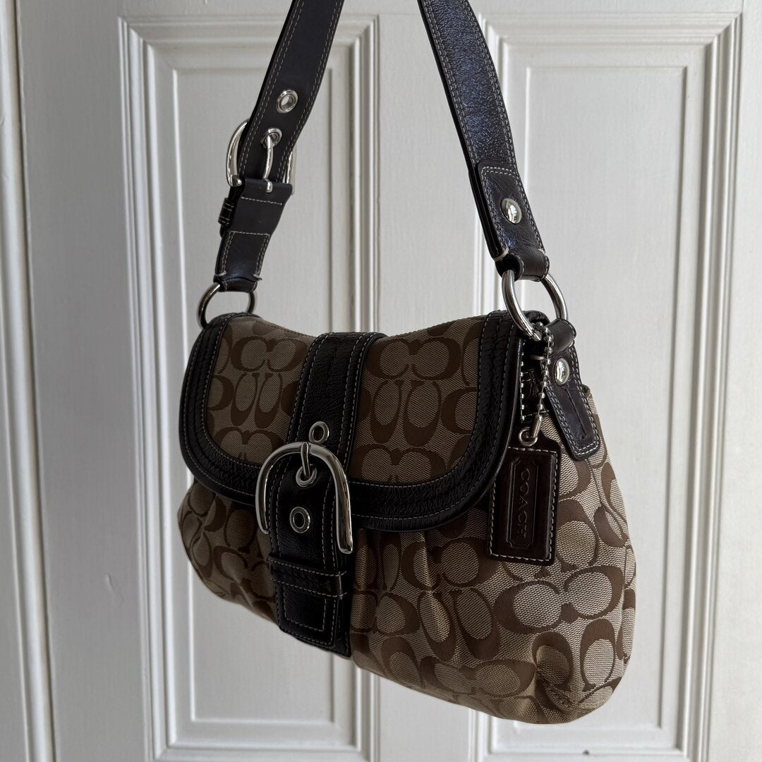 Coach Signature Hobo Brown Shoulder Bag