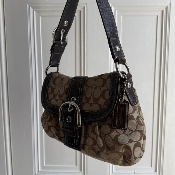 Coach Signature Hobo Brown Shoulder Bag