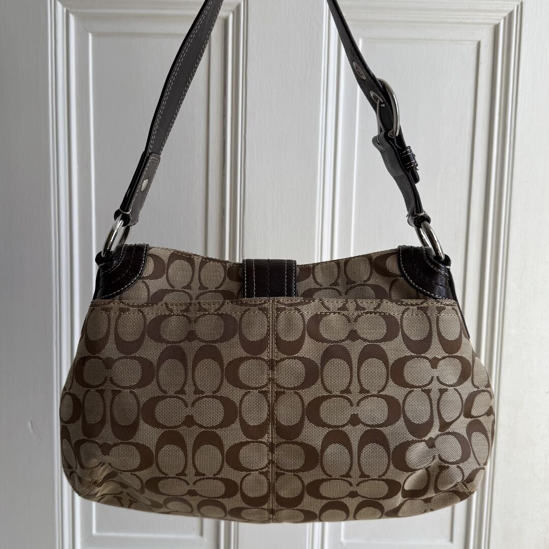 Coach Signature Hobo Brown Shoulder Bag