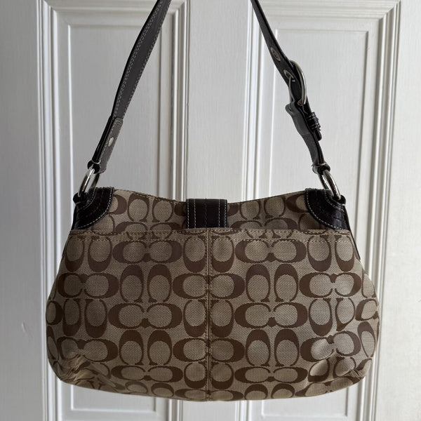 Coach Signature Hobo Brown Shoulder Bag