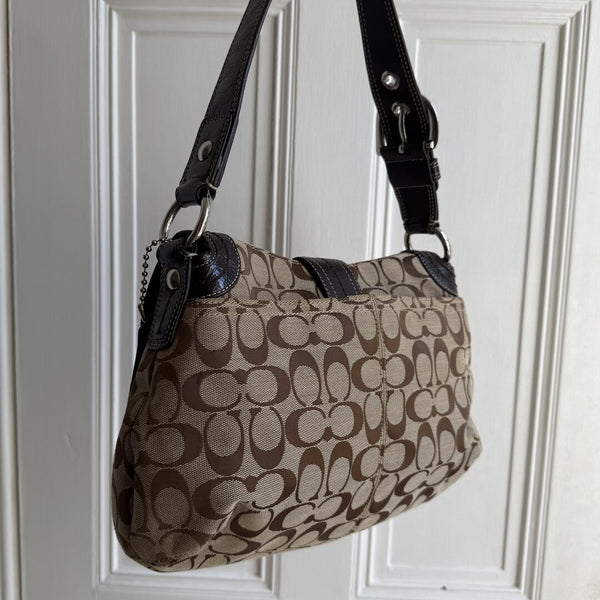 Coach Signature Hobo Brown Shoulder Bag