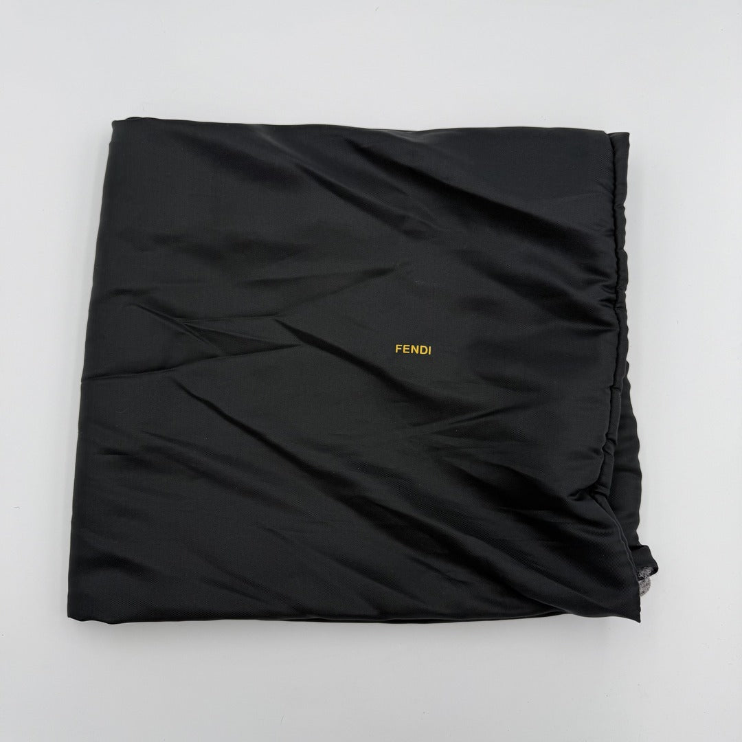 Fendi Blue Denim Du Jour Leather Brown Shoulder Bag