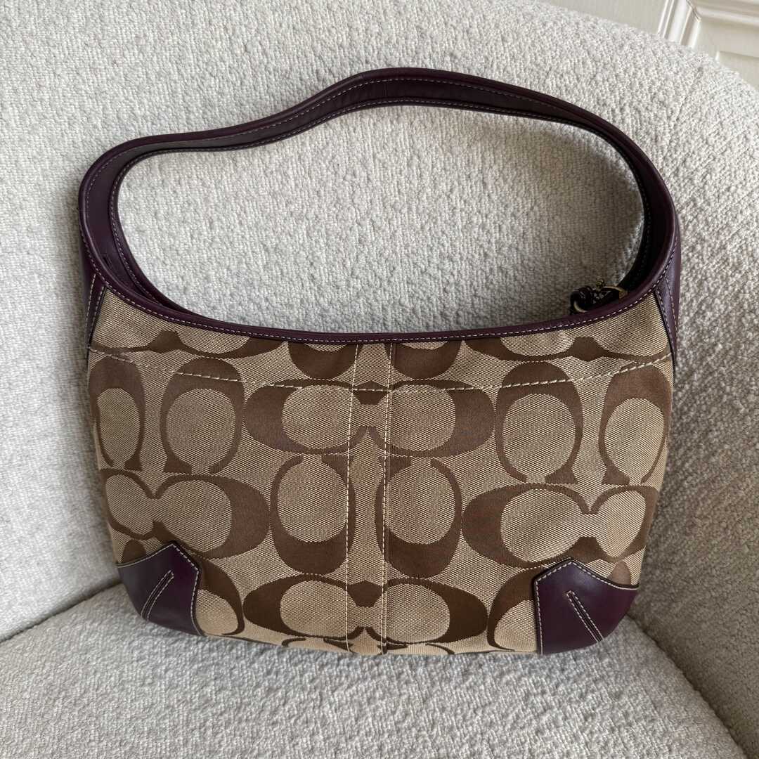 Coach Signature Hobo Purple Shoulder Bag