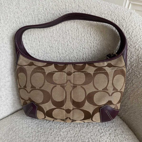Coach Signature Hobo Purple Shoulder Bag