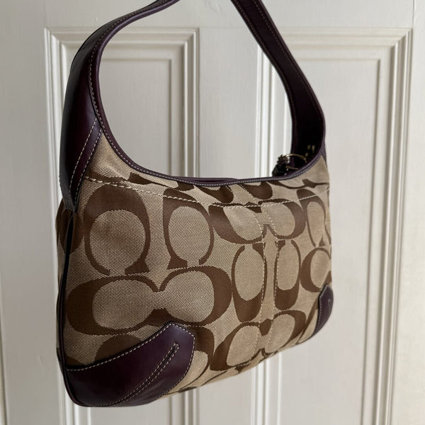 Coach Signature Hobo Purple Shoulder Bag