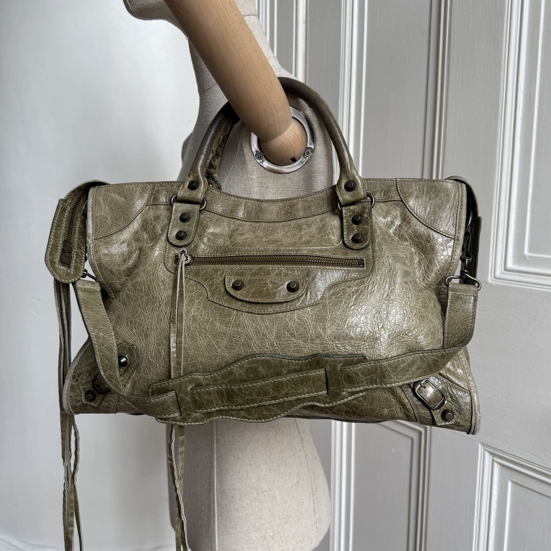 2006 Balenciaga The City Leather Green Handbag