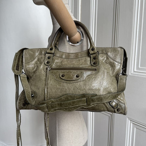 2006 Balenciaga The City Leather Green Handbag