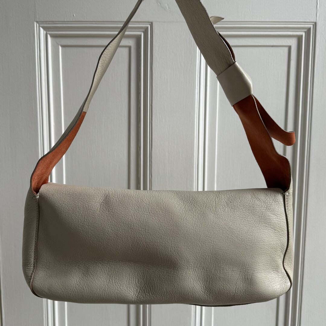 Archive Miu Miu White Leather Shoulder Bag
