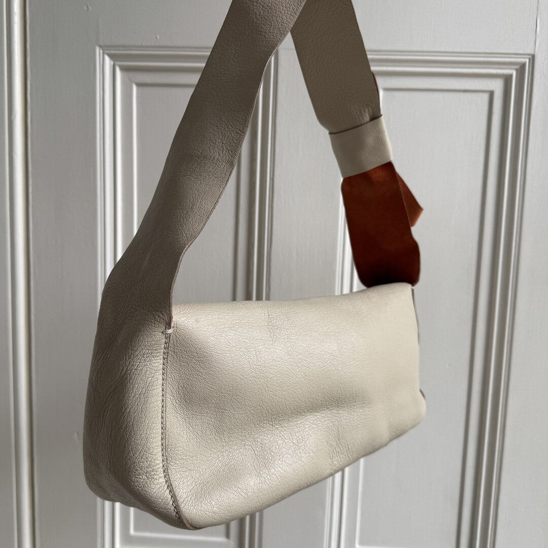 Archive Miu Miu White Leather Shoulder Bag