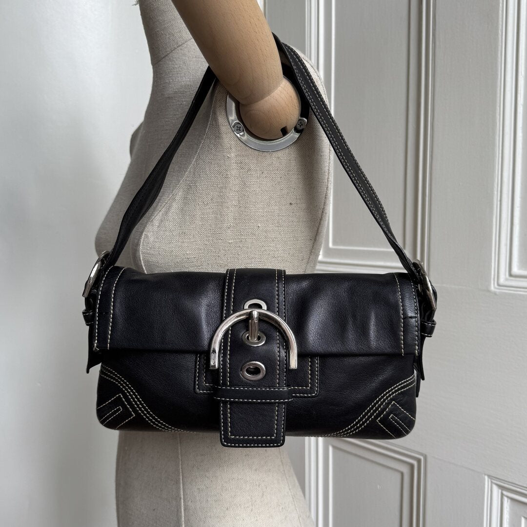 Coach Mini Soho Leather Black Shoulder Bag