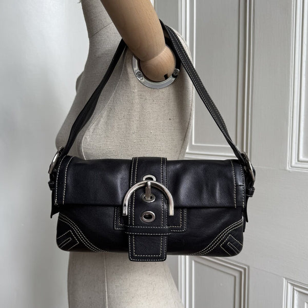 Coach Mini Soho Leather Black Shoulder Bag