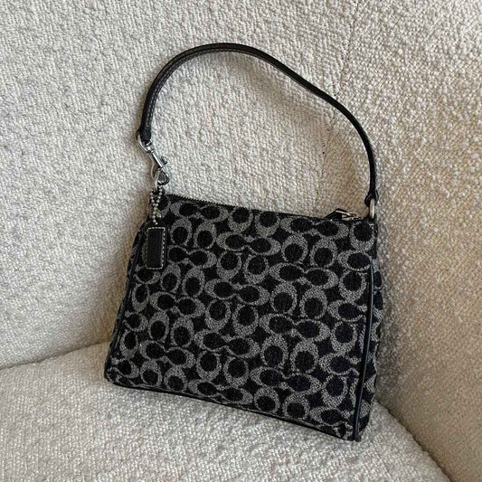 Coach Signature Wool Black Mini Handbag