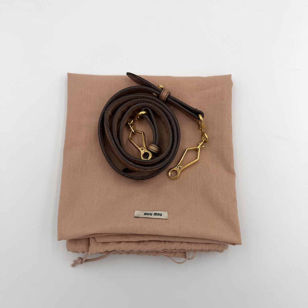 Miu Miu Vitello Leather Brown Handbag