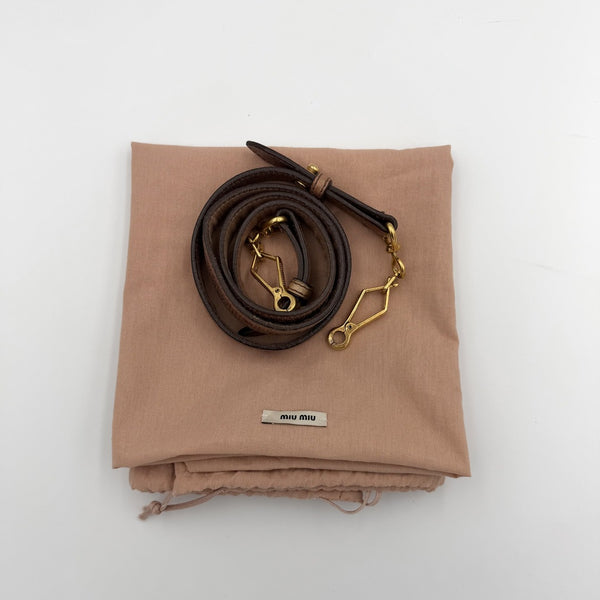 Miu Miu Vitello Leather Brown Handbag
