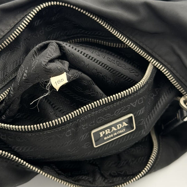 Prada Tessuto Hobo Nylon Black Shoulder Bag