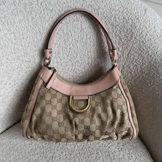 Gucci GG Canvas Abbey Pink Shoulder Bag