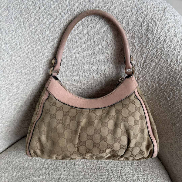 Gucci GG Canvas Abbey Pink Shoulder Bag
