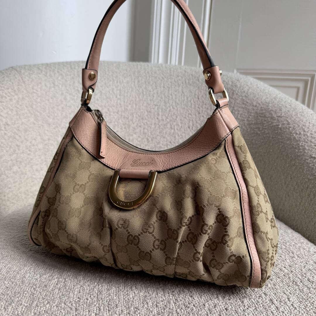 Gucci GG Canvas Abbey Pink Shoulder Bag