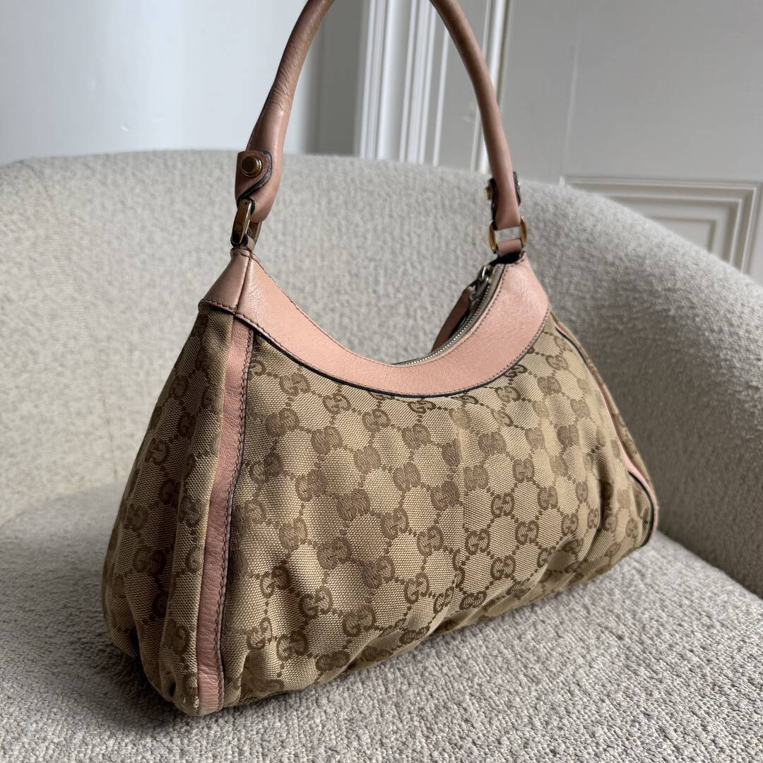 Gucci GG Canvas Abbey Pink Shoulder Bag