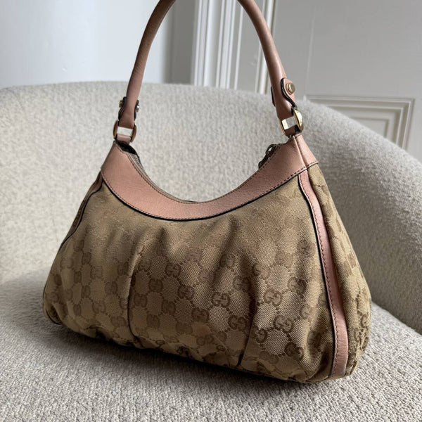 Gucci GG Canvas Abbey Pink Shoulder Bag