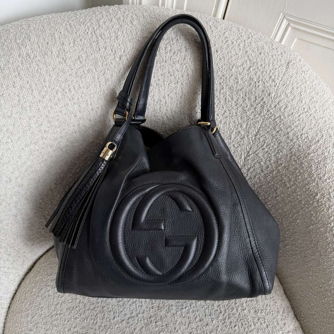 Gucci Soho Leather Black Tote Bag