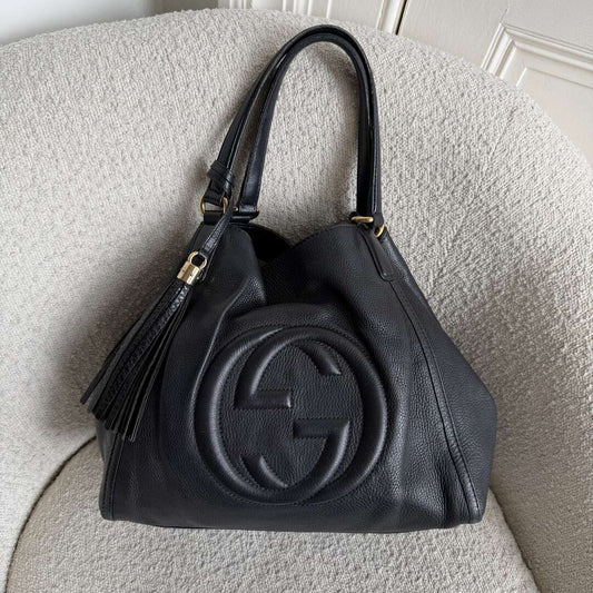 Gucci Soho Leather Black Tote Bag
