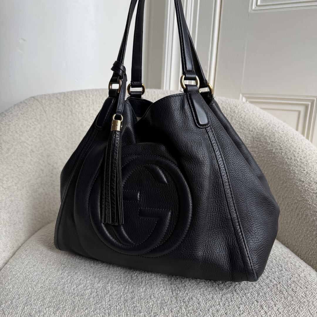 Gucci Soho Leather Black Tote Bag