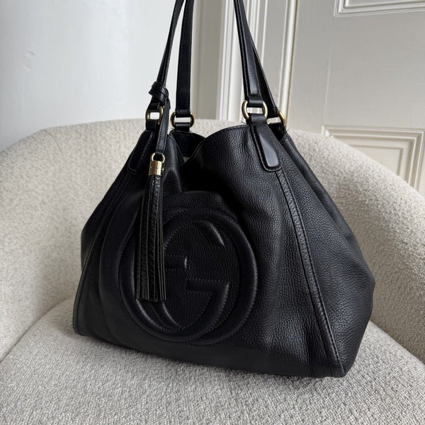 Gucci Soho Leather Black Tote Bag