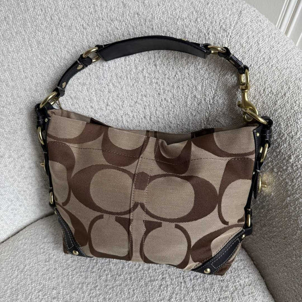 Coach Signature Studded Black Shoulder Bag