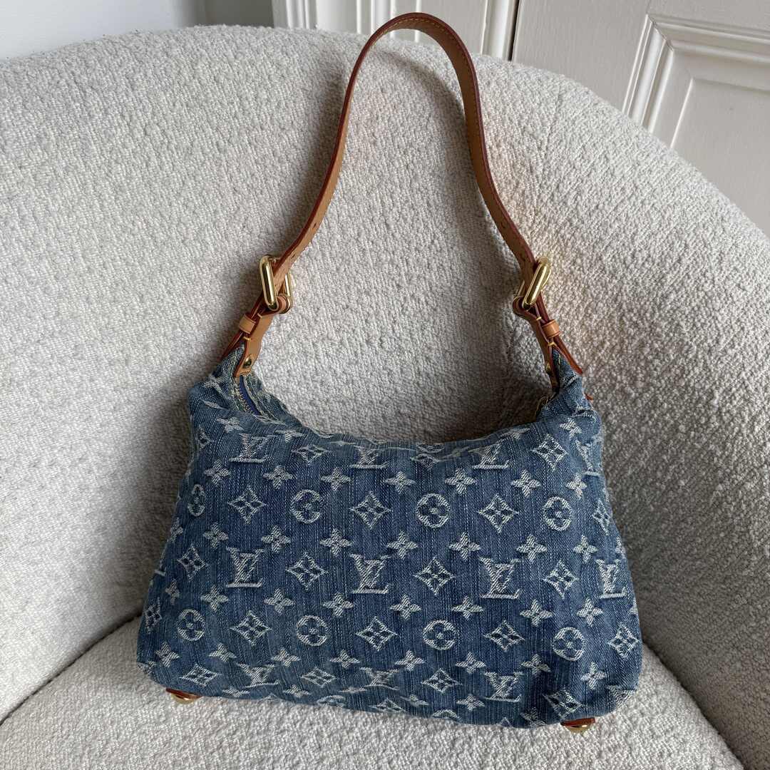 2006 Louis Vuitton Blue Denim Baggy PM Shoulder Bag
