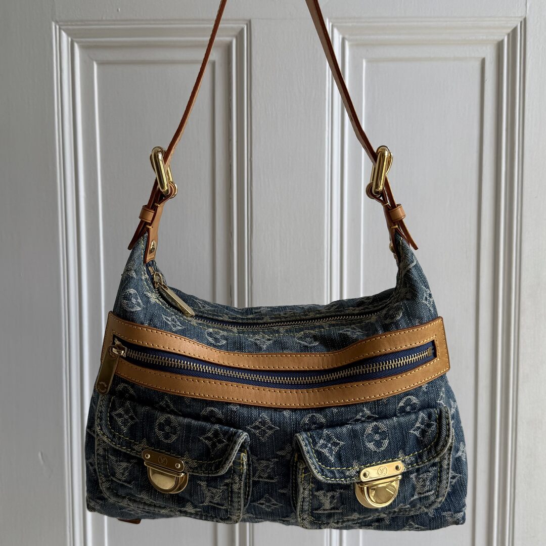 2006 Louis Vuitton Blue Denim Baggy PM Shoulder Bag