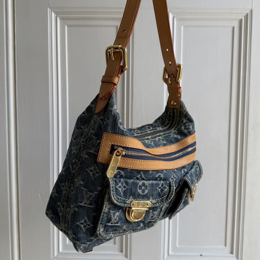 2006 Louis Vuitton Blue Denim Baggy PM Shoulder Bag