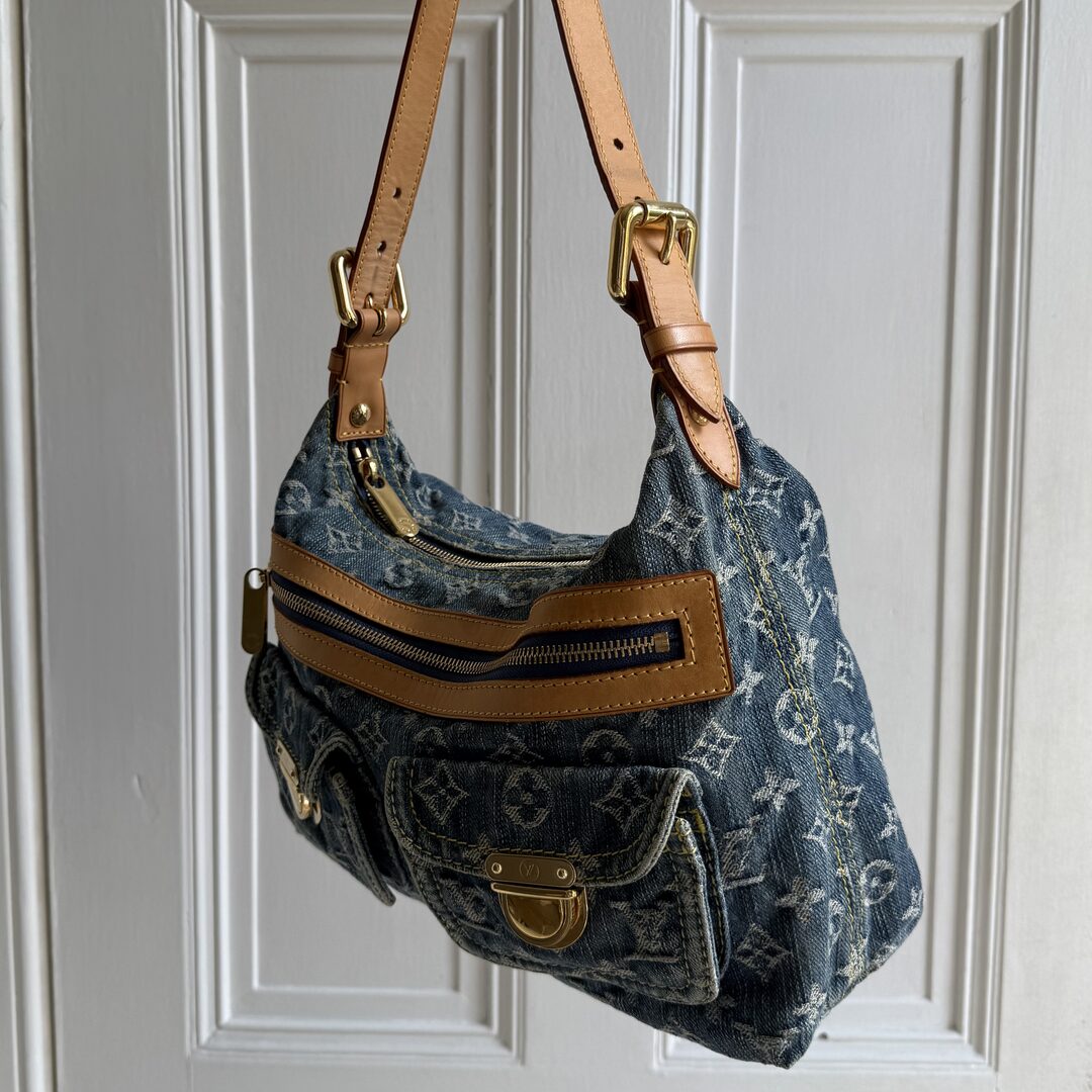 2006 Louis Vuitton Blue Denim Baggy PM Shoulder Bag