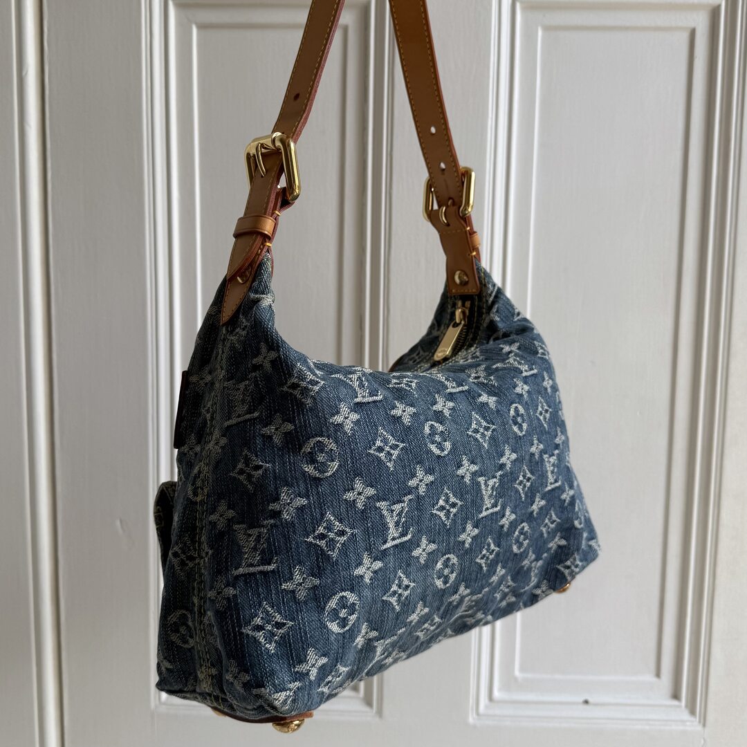 2006 Louis Vuitton Blue Denim Baggy PM Shoulder Bag