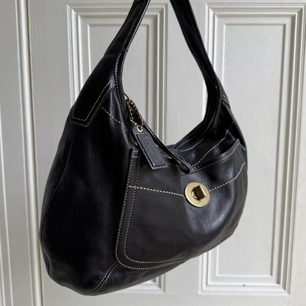 Coach Hobo XL Leather Black Shoulder Bag