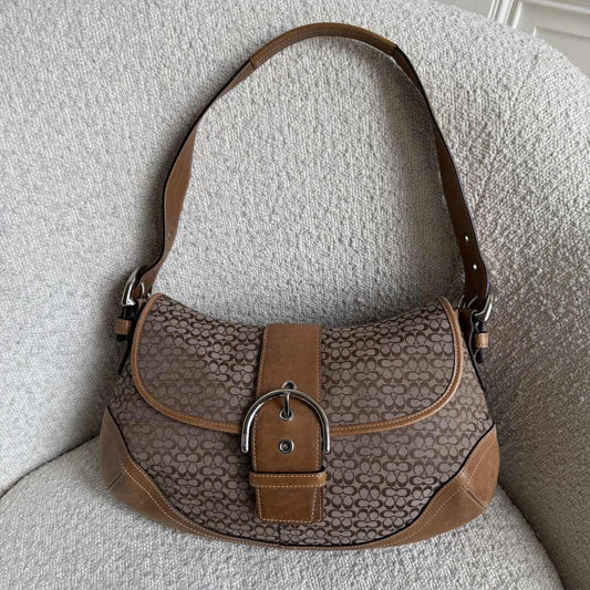Coach Soho Mini Signature Brown Shoulder Bag