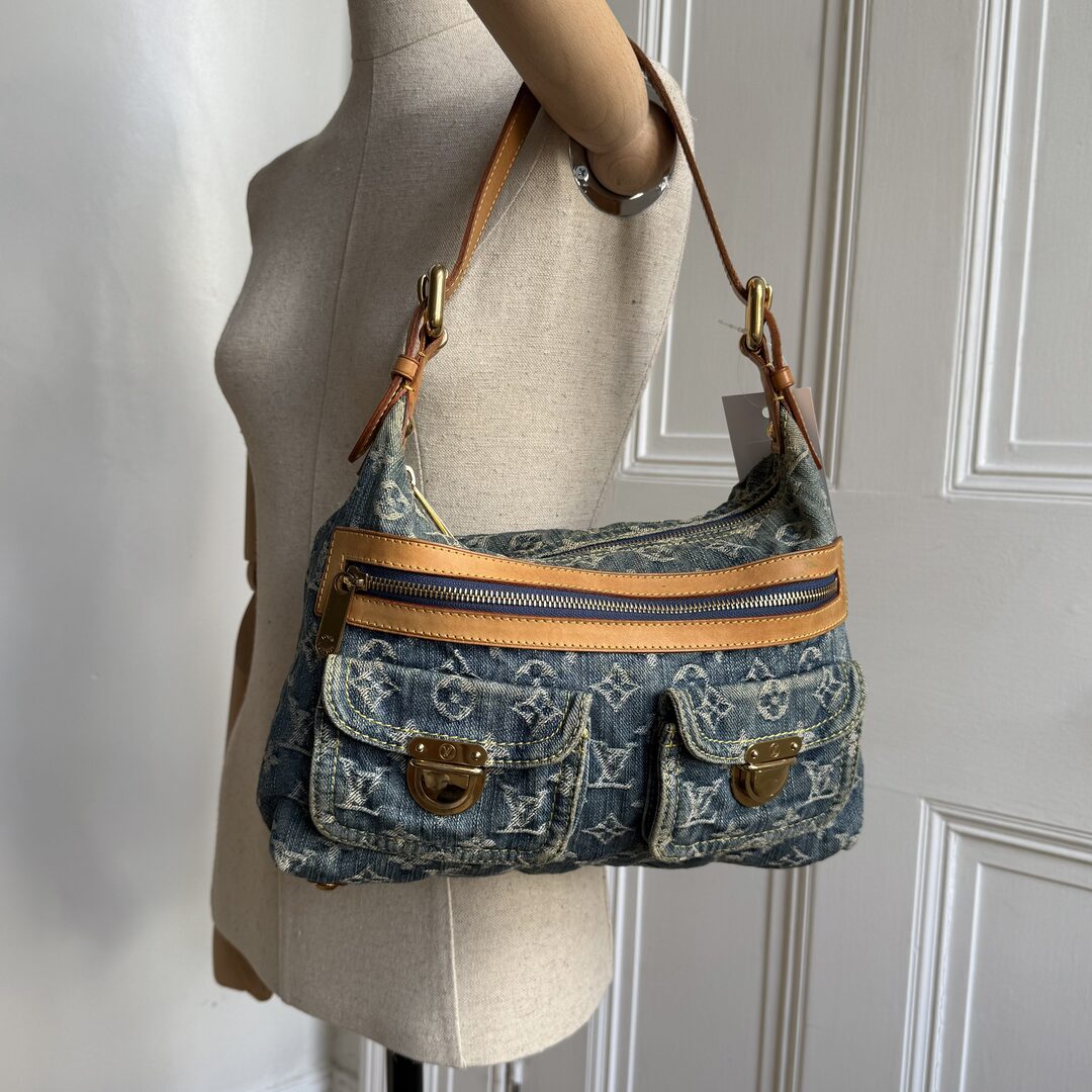 2006 Louis Vuitton Blue Denim Baggy PM Shoulder Bag