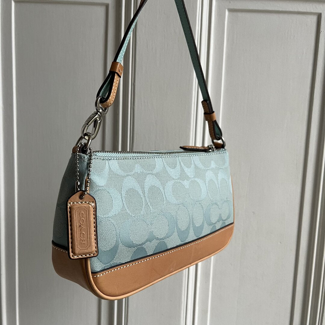 Coach Signature Demi Blue Shoulder Bag