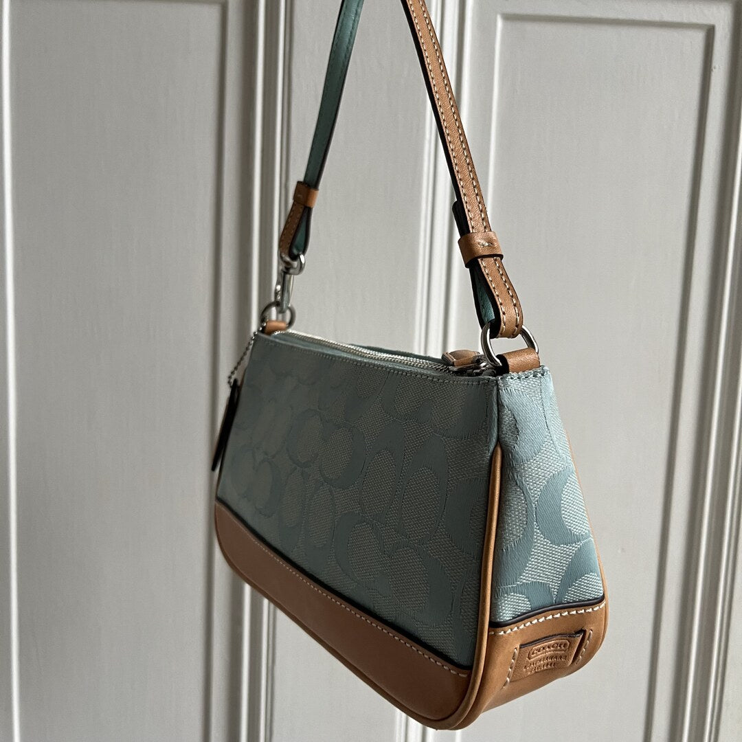 Coach Signature Demi Blue Shoulder Bag