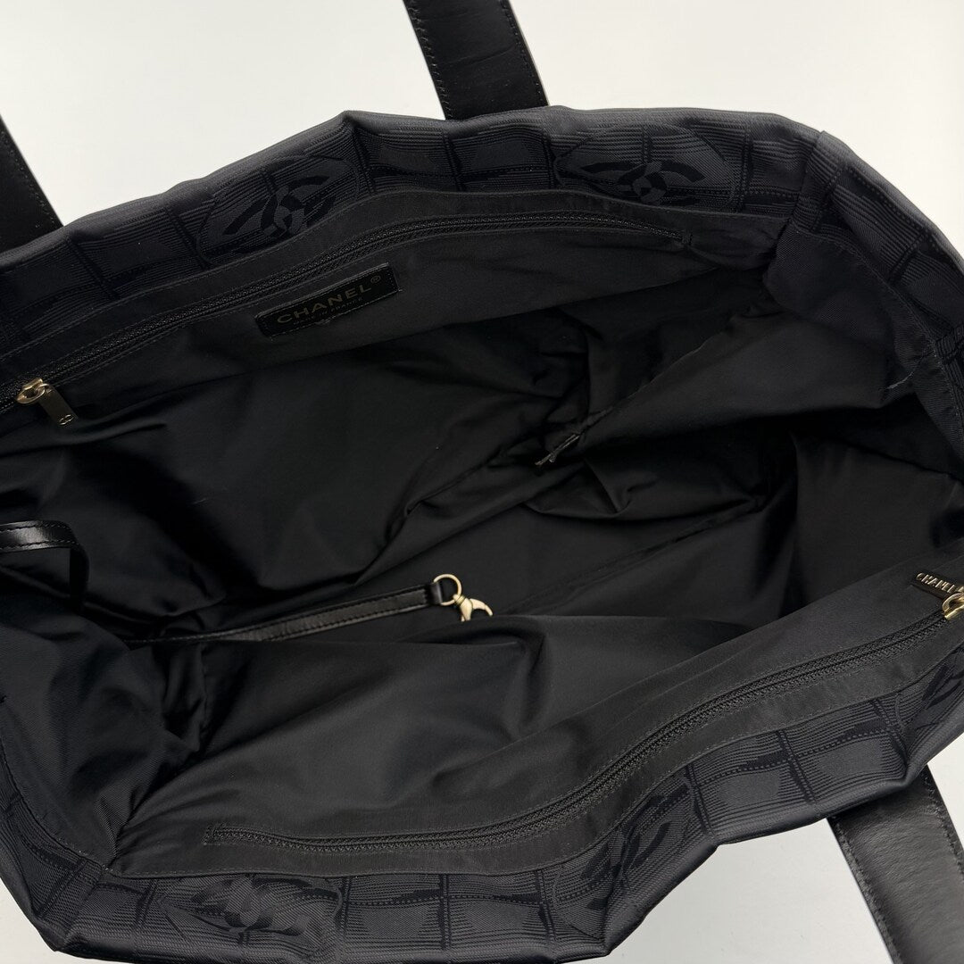 2003 Chanel CC Travel Line Black Tote Bag