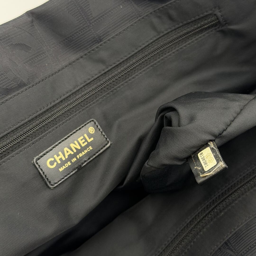 2003 Chanel CC Travel Line Black Tote Bag